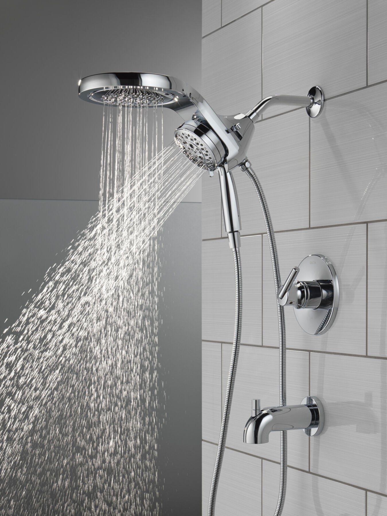 HydroRain&reg; H<sub>2</sub>Okinetic&reg; 5-Setting Two-in-One Shower Head