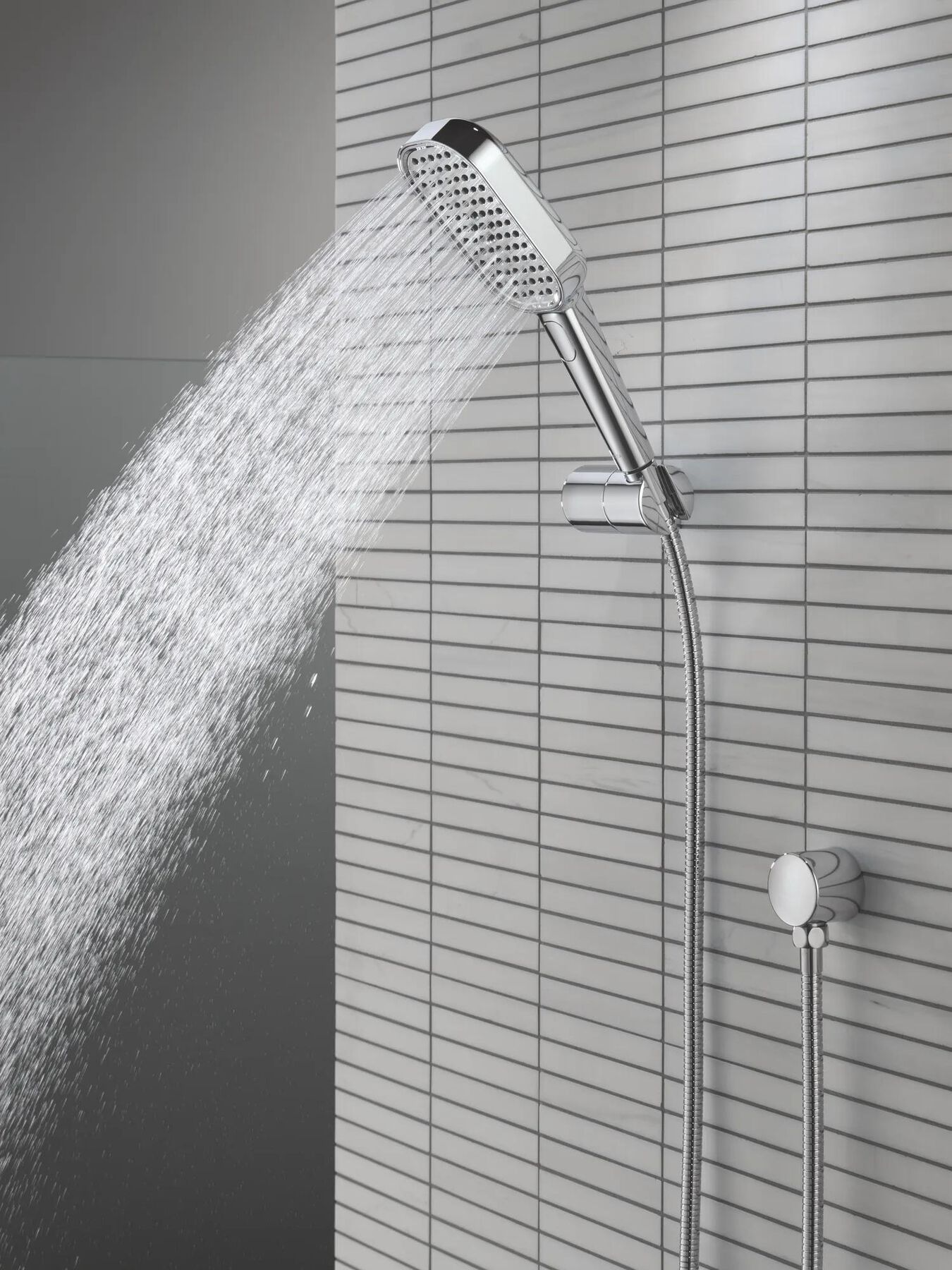 4-Setting Hand Shower with Wall Mount featuring FeatherRain&trade; Spray