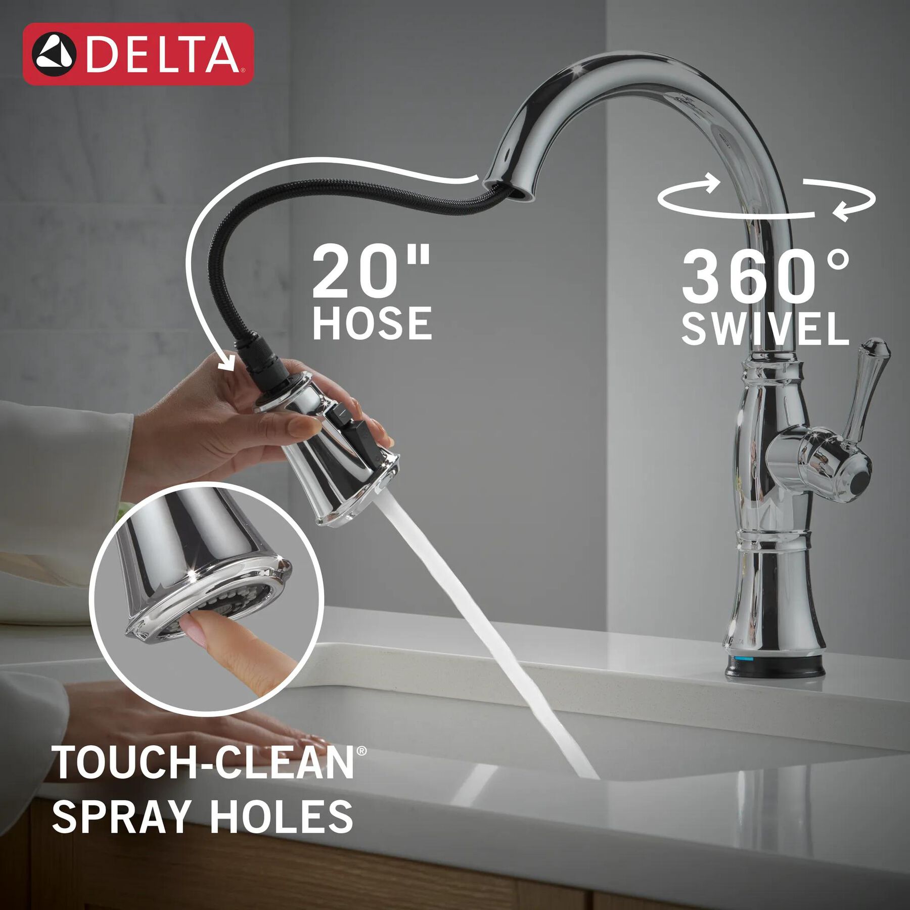 Touch<sub>2</sub>O&reg; Technology Kitchen Faucet with Touchless Technology