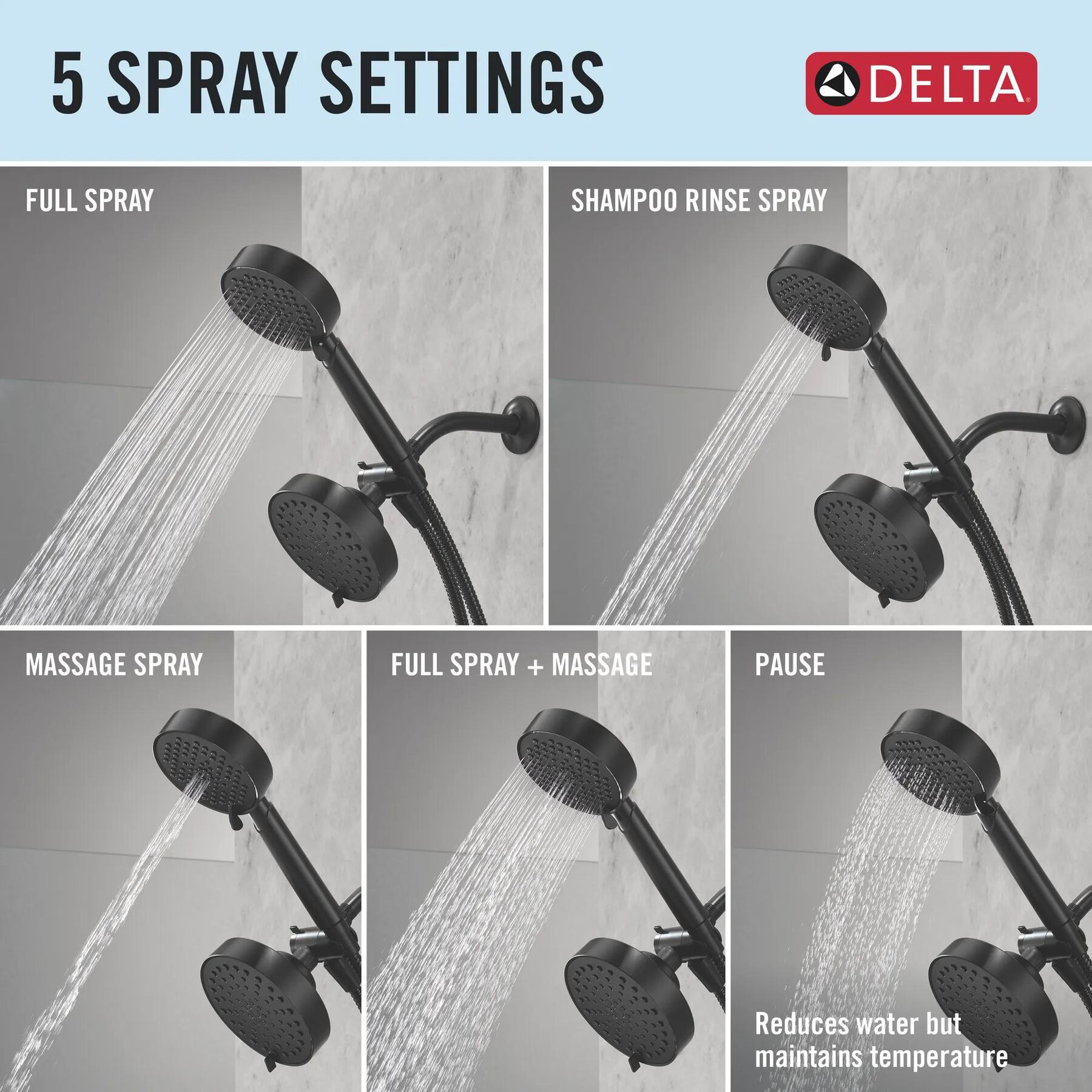 Monitor 14 Series Shower Trim with 5-Setting Combination Showerhead Bundle
