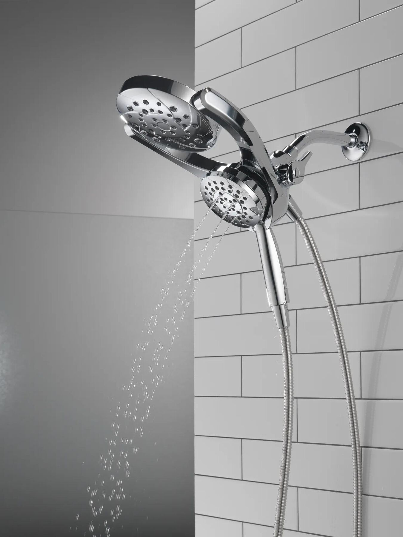 HydroRain&reg; 4-Setting Two-In-One Shower Head