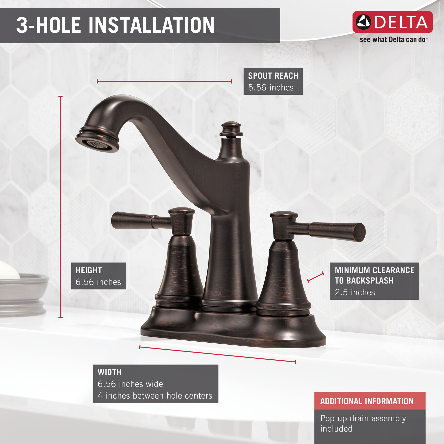 Two Handle Centerset Bathroom Faucet