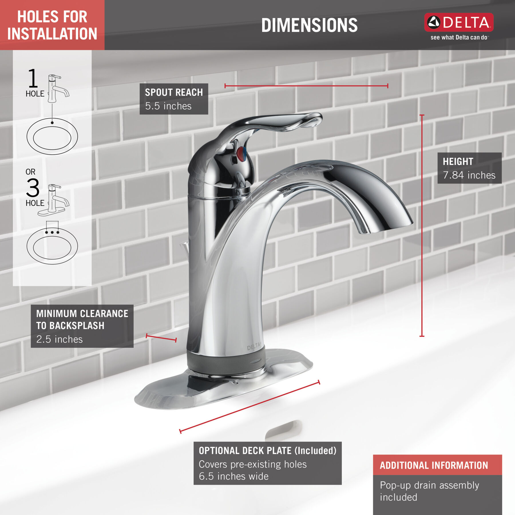 Touch2O&reg; Bathroom Faucet with Touchless Technology (Recertified)