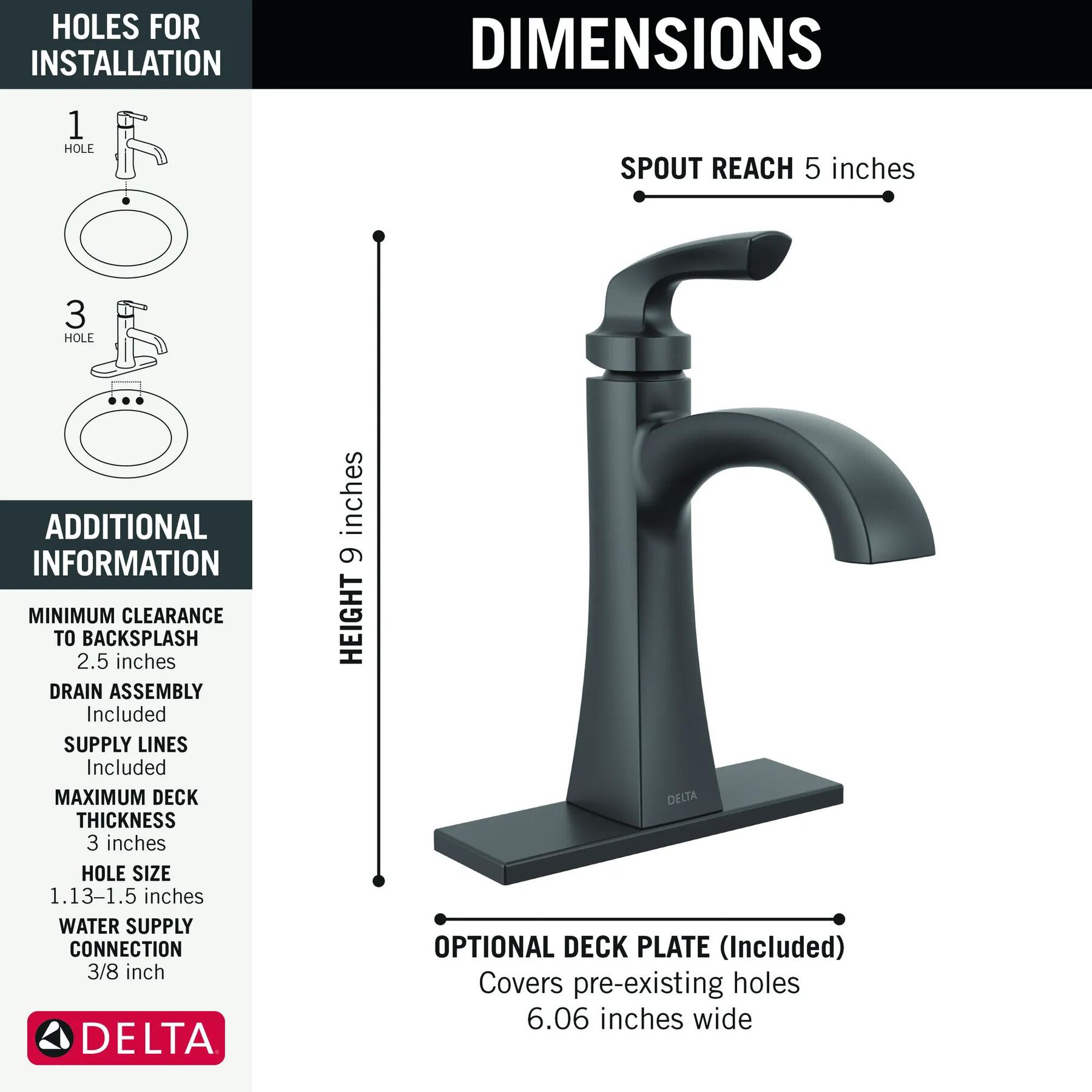 Single Handle Bathroom Faucet (Recertified)