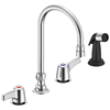 Two Handle 8 In Below Deck-Mount Faucet with Hose and Spray