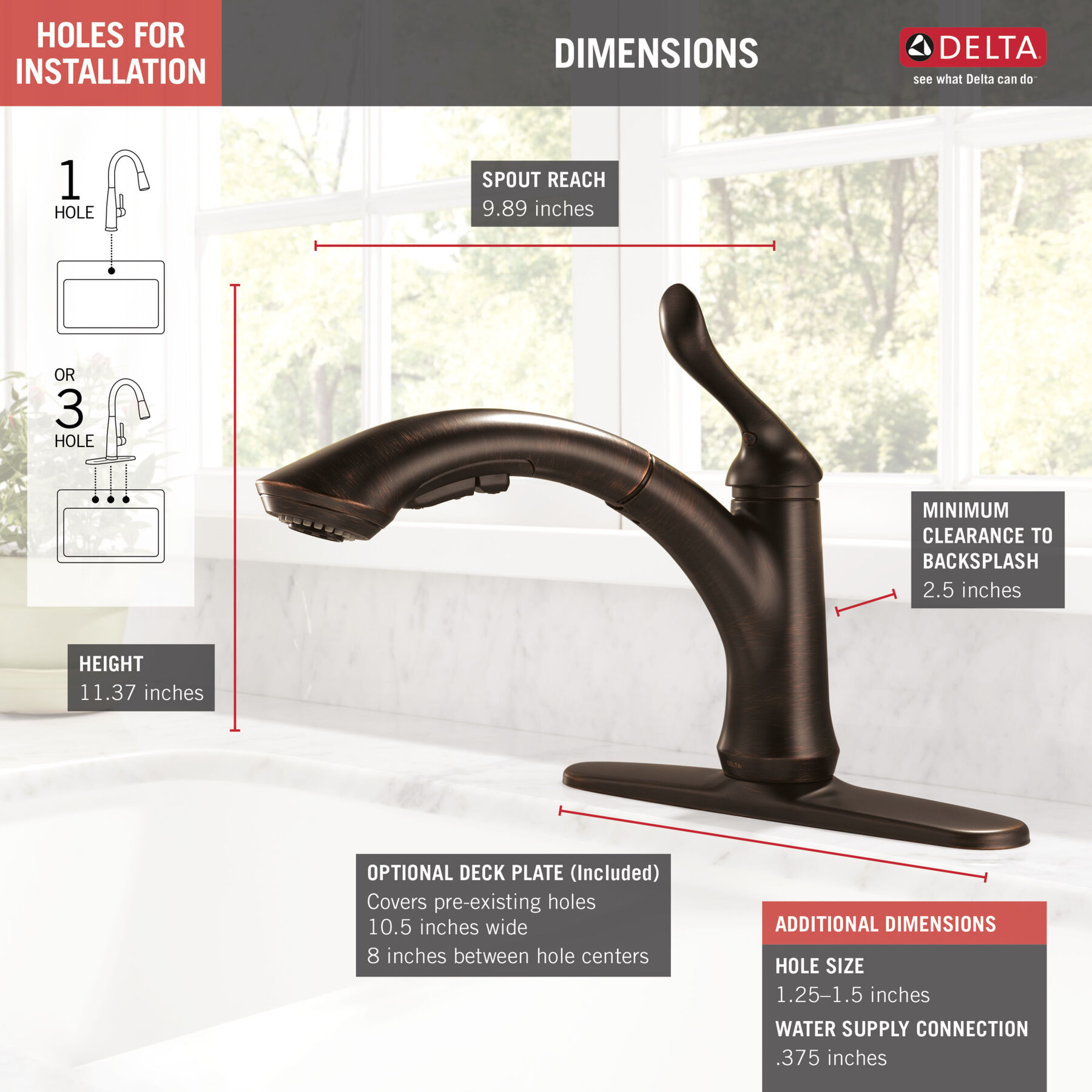 Single Handle Pull-Out Kitchen Faucet (Recertified)