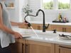 Single Handle Pull-Down Kitchen Faucet with Soap Dispenser and ShieldSpray&reg; Technology