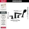 4-Hole Roman Tub Trim with Hand Shower (Recertified)