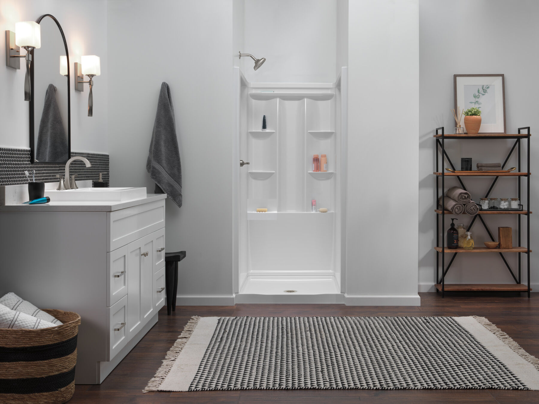 36x36 Alcove Shower Base and Wall Set Bundle