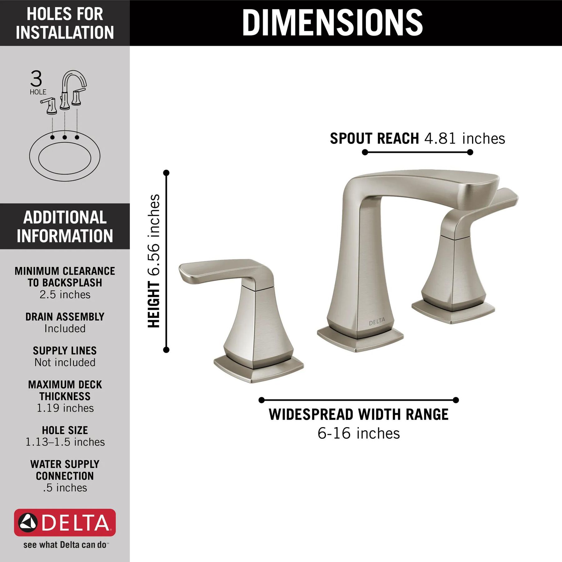 Two Handle Widespread Bathroom Faucet