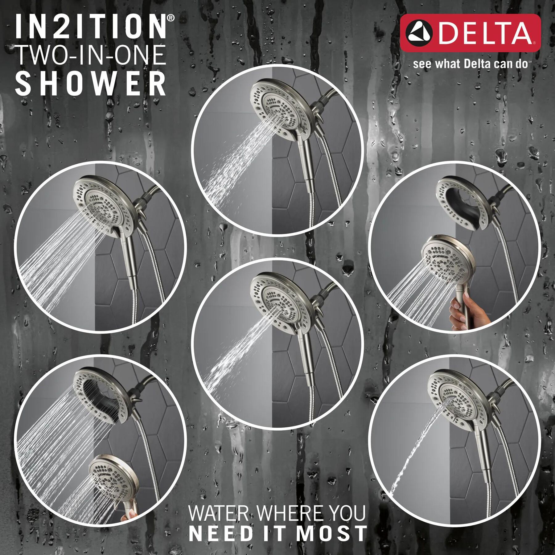 In2ition&reg; 7-Setting Two-in-One Shower (Recertified)