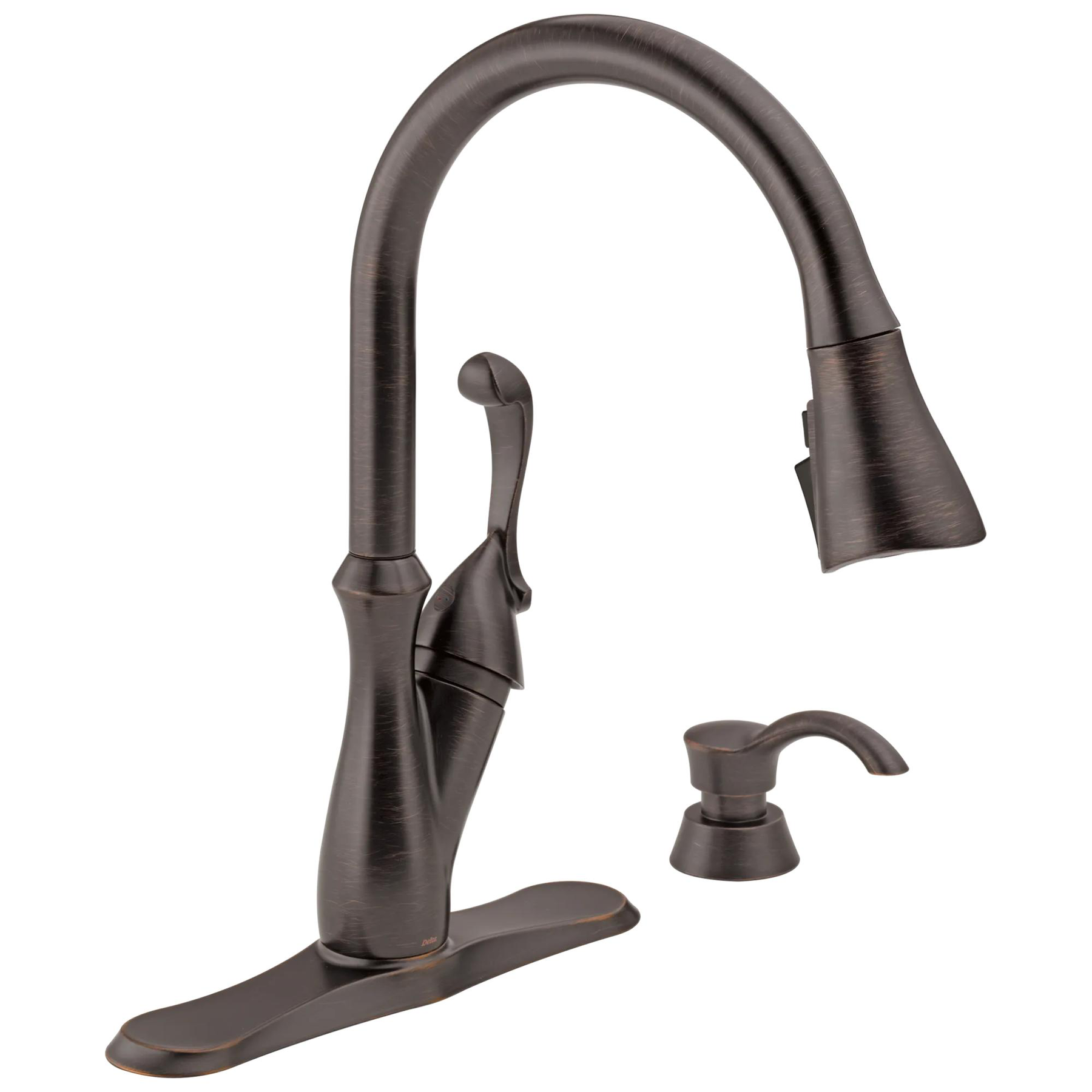 Single Handle Pull-Down Kitchen Faucet with Soap Dispenser and ShieldSpray (Recertified)