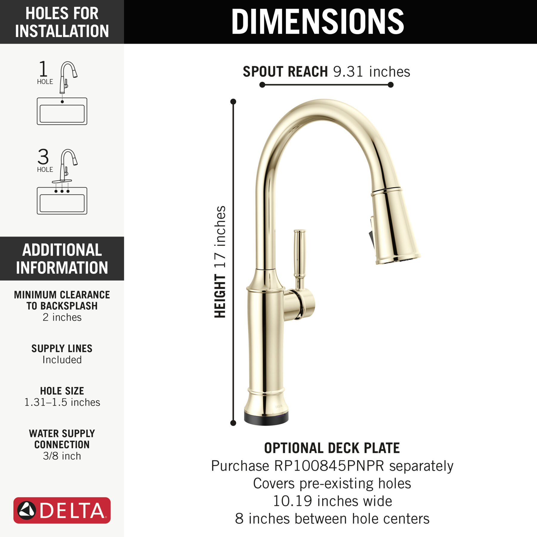 Touch<sub>2</sub>O&reg; Technology Kitchen Faucet with Touchless Technology