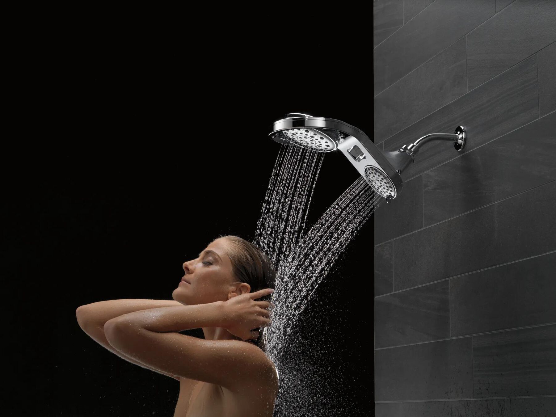HydroRain&reg; 5-Setting Two-in-One Shower Head