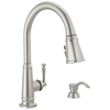 Single Handle Pull-Down Kitchen Faucet with Soap Dispenser and ShieldSpray Technology (Recertified)