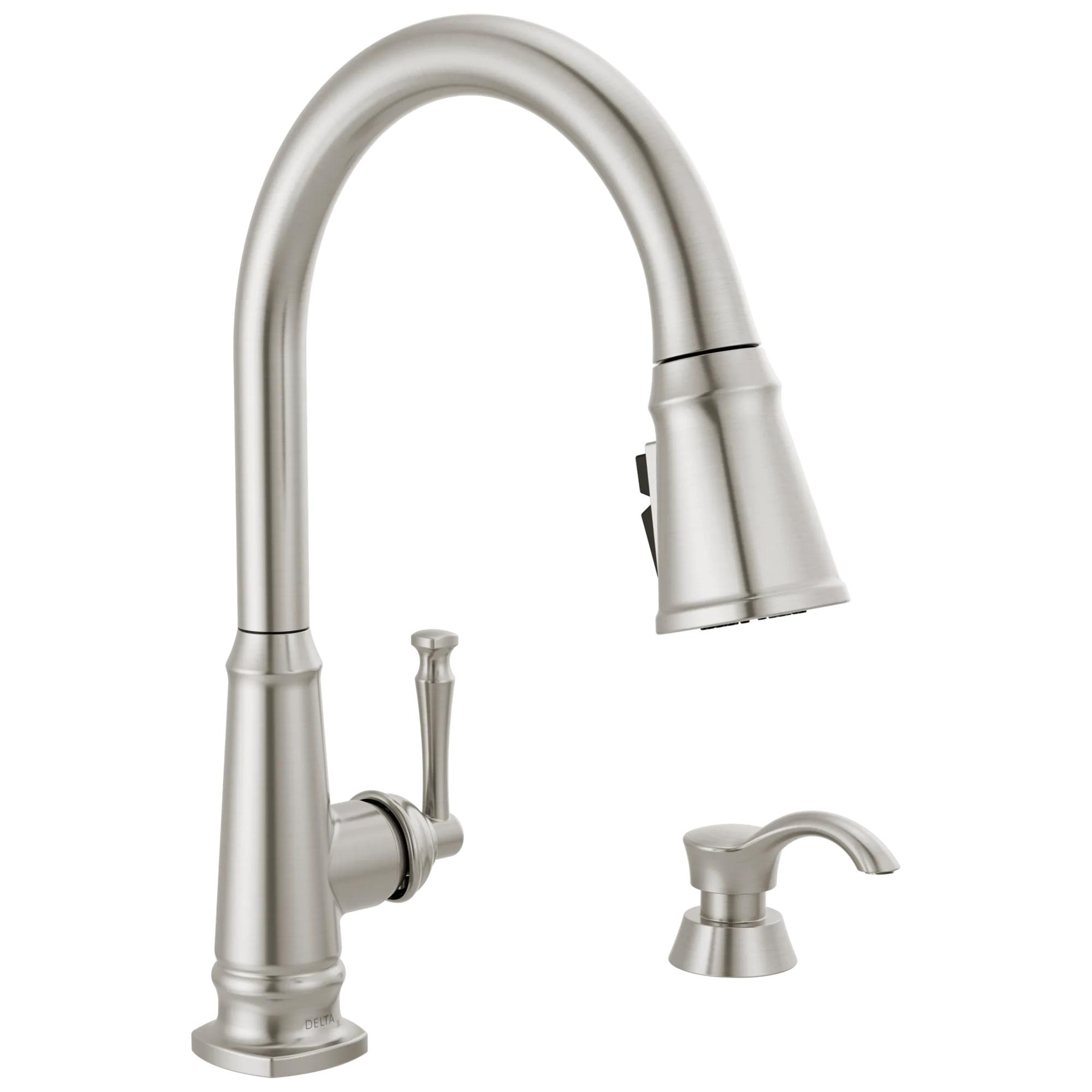 Single Handle Pull-Down Kitchen Faucet with Soap Dispenser and ShieldSpray Technology (Recertified)