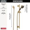 Premium 3-Setting Slide Bar Hand Shower with Wall Elbow
