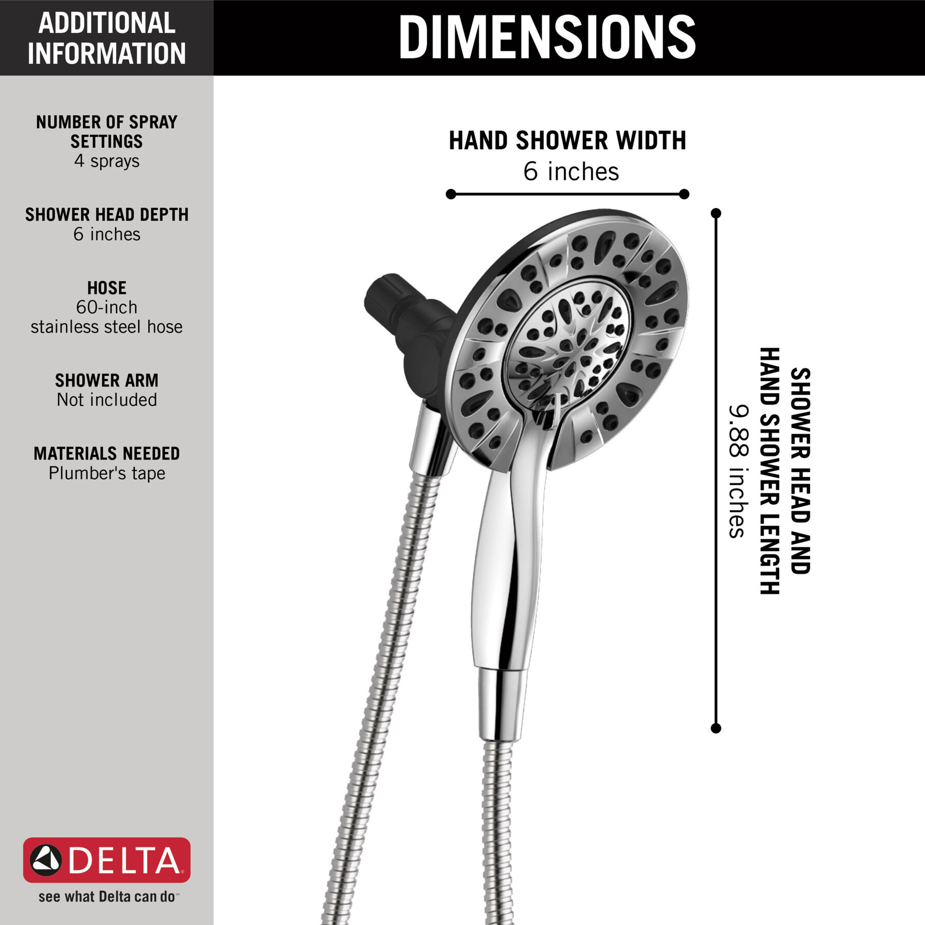 In2ition&reg; 4-Setting Two-in-One Shower (Recertified)