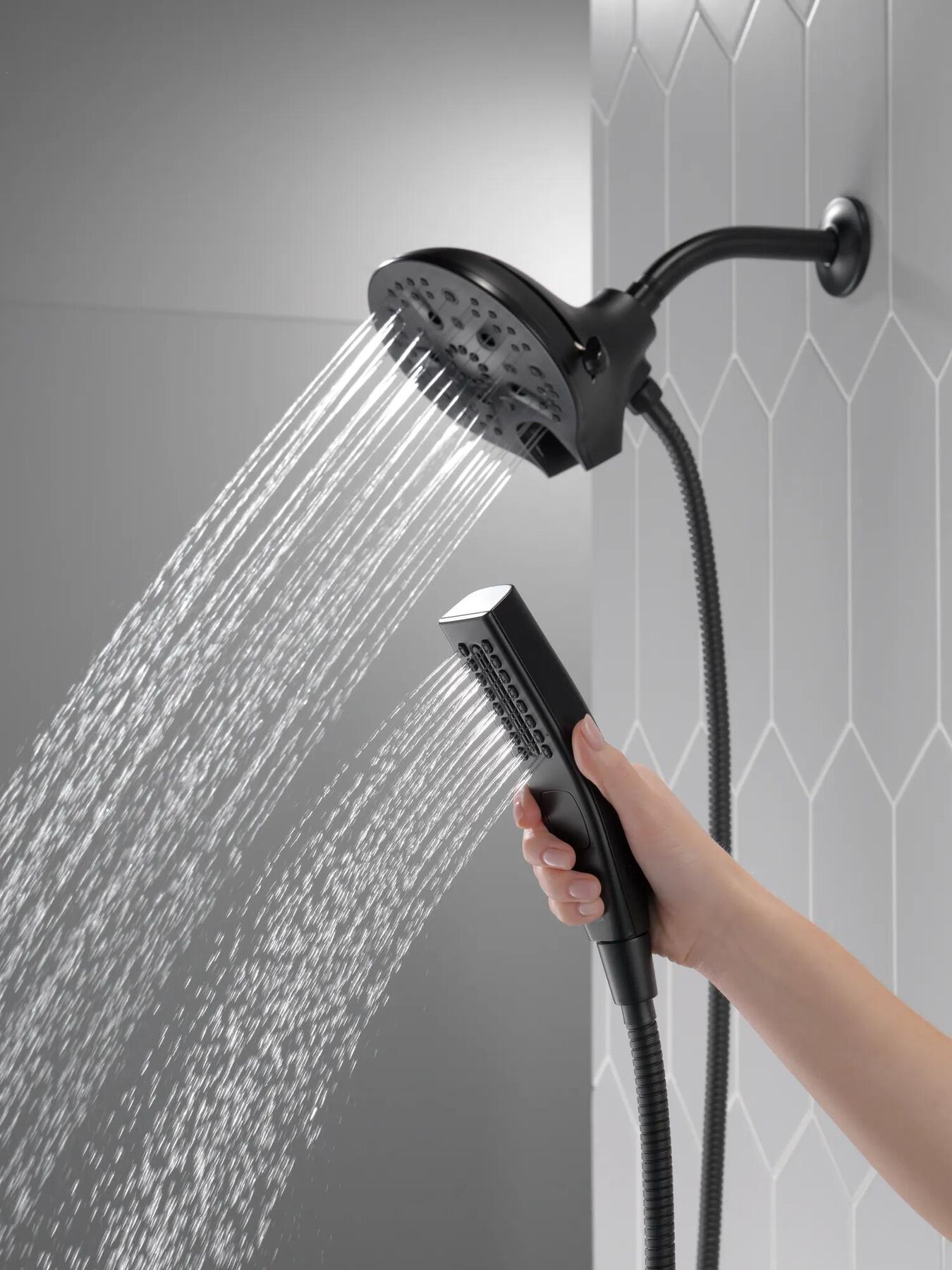 In2ition&reg; H<sub>2</sub>Okinetic&reg; 5-Setting Two-in-One Shower