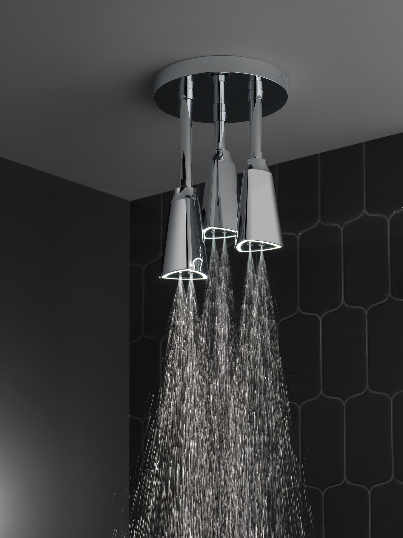 H<sub>2</sub>Okinetic&reg; Pendant Raincan Shower Head with LED Light
