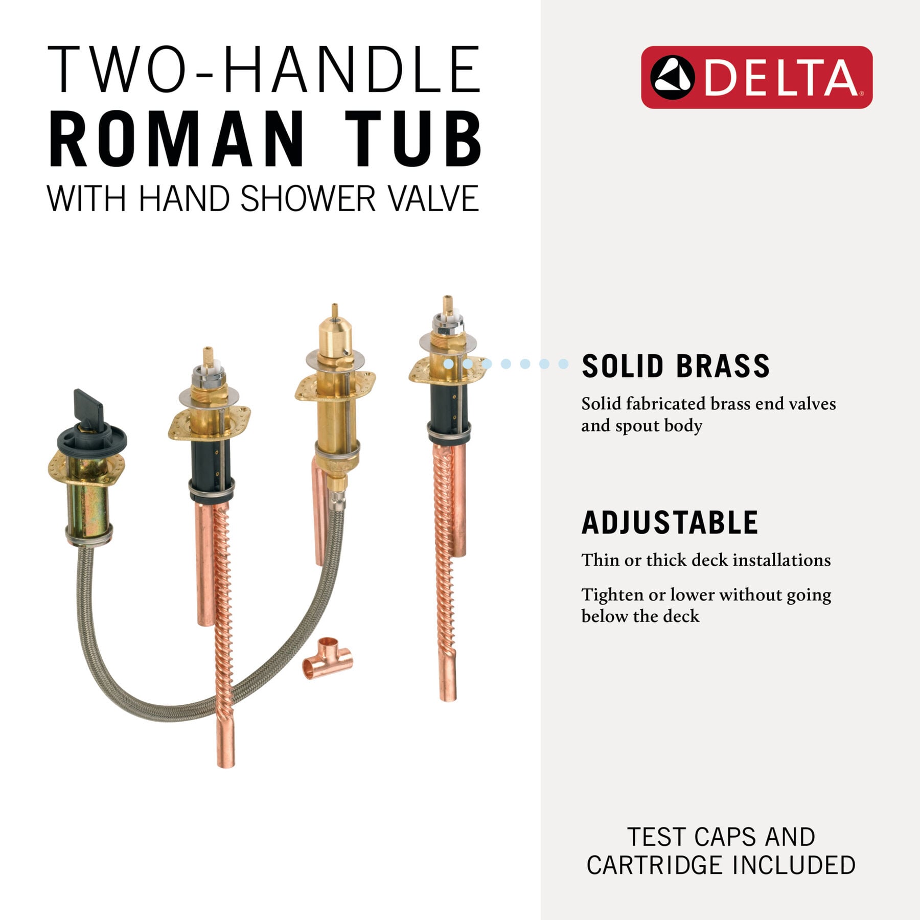 Two Handle Flexible Mount with Hand Shower