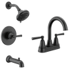 Centerset Lavatory Faucet with 14 Series Tub Shower Trim and Rough Bundle