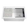 30&rdquo; Granite Composite Workstation Kitchen Sink Drop-In Top Mount Single Bowl with WorkFlow&trade; Ledge and Accessories in White