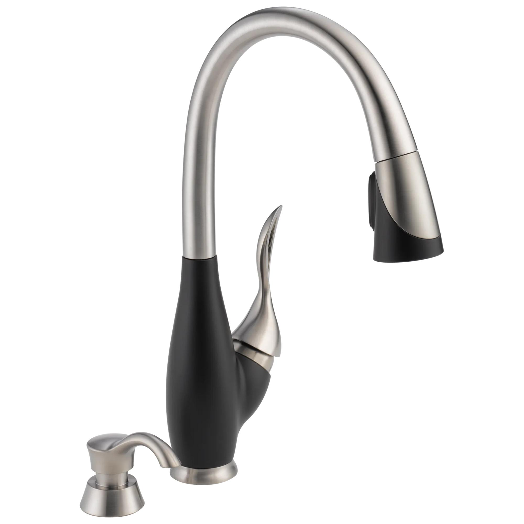 Single Handle Pull-Down Kitchen Faucet with Soap Dispenser