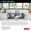 30&rdquo; Granite Composite Workstation Kitchen Sink Drop-In Top Mount Single Bowl with WorkFlow&trade; Ledge and Accessories in Dark Grey