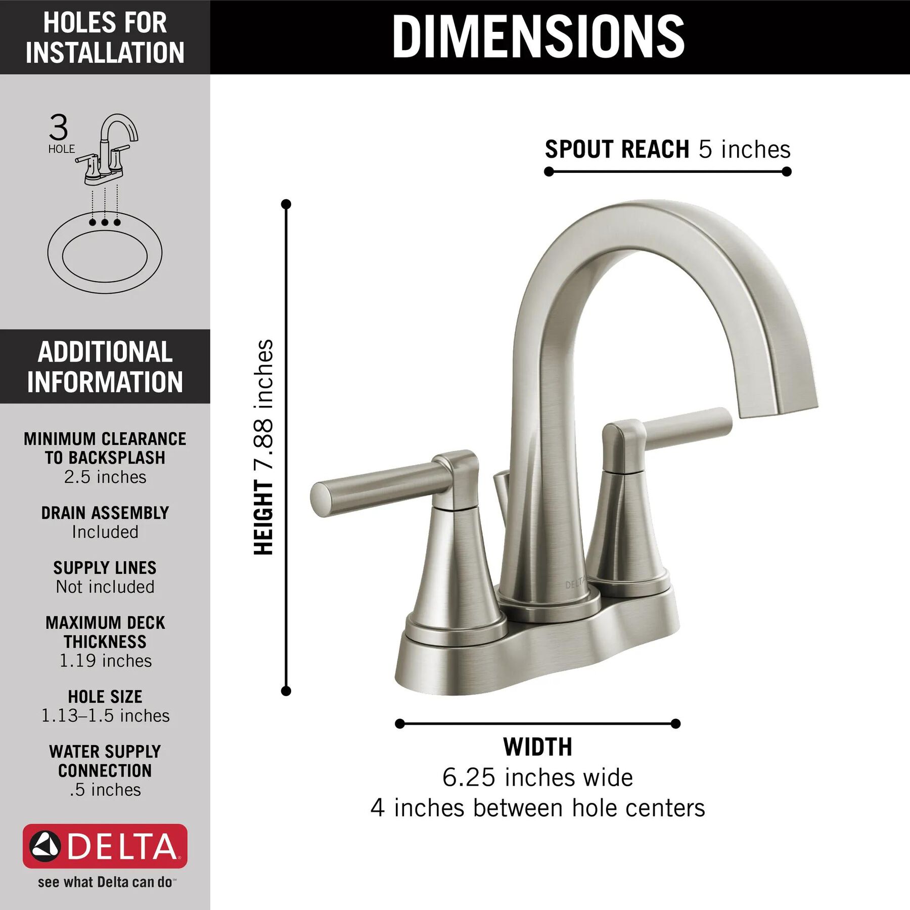 Two Handle Centerset Bathroom Faucet (Recertified)