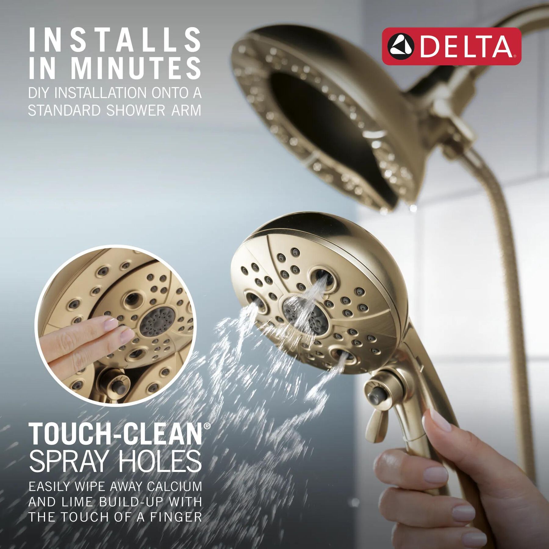 H2Okinetic&reg;&nbsp;In2ition&reg;&nbsp;5-Setting Two-In-One Shower (Recertified)