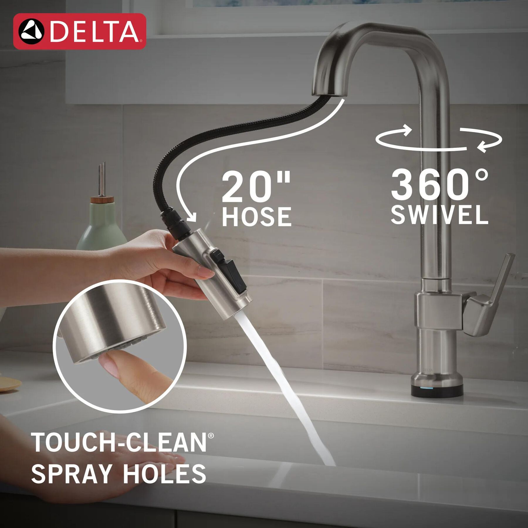 Touch2O&reg; with Touchless Technology Single Handle Pull-Down Kitchen Faucet