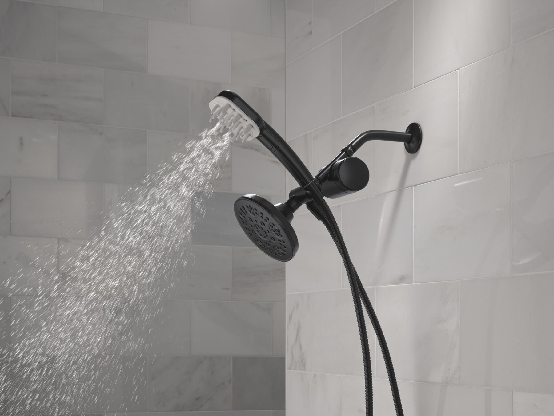 Detangling Hand Shower with 4-Setting Showerhead Bundle