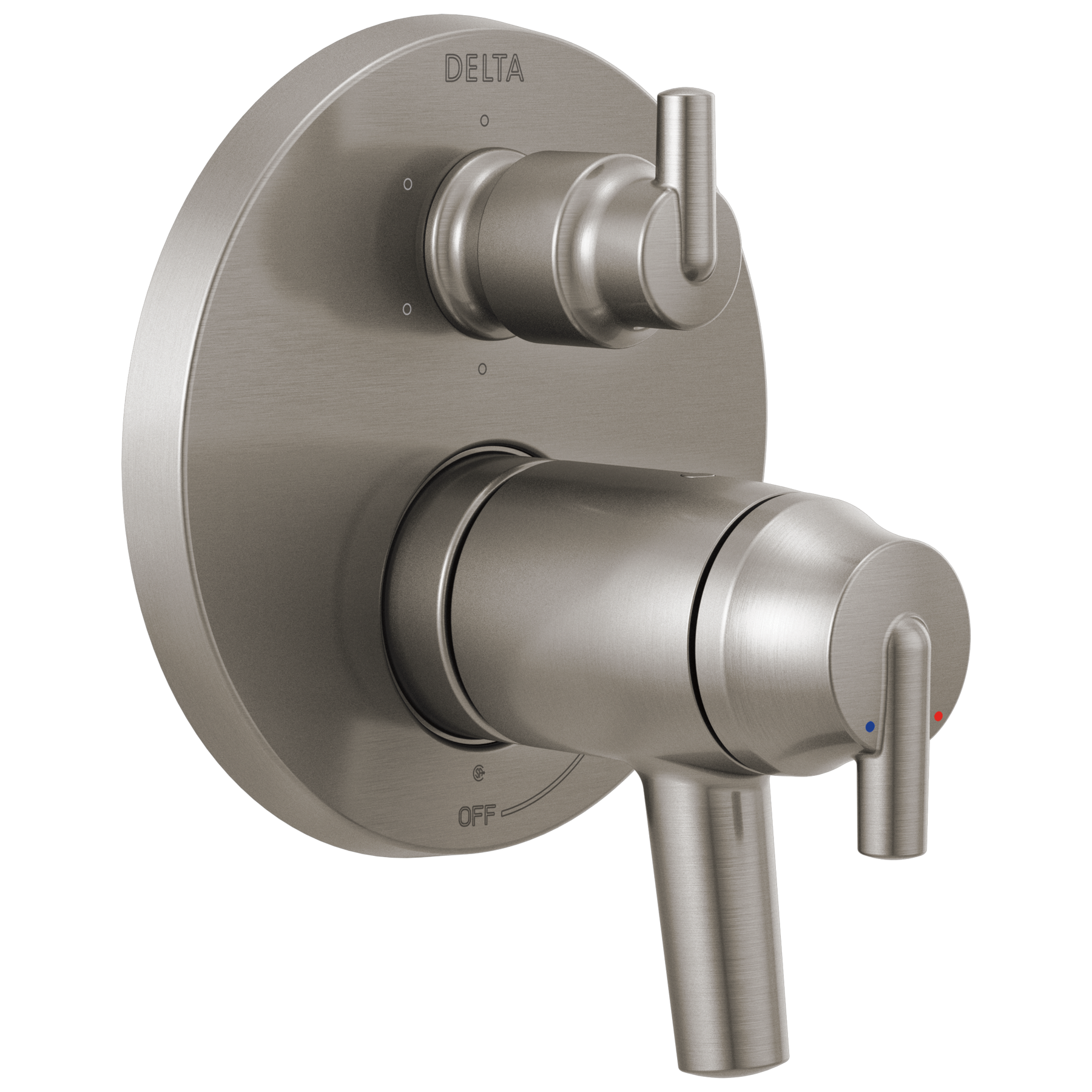 Contemporary Two Handle TempAssure&reg; 17T Series Valve Trim with 6-Setting Integrated Diverter