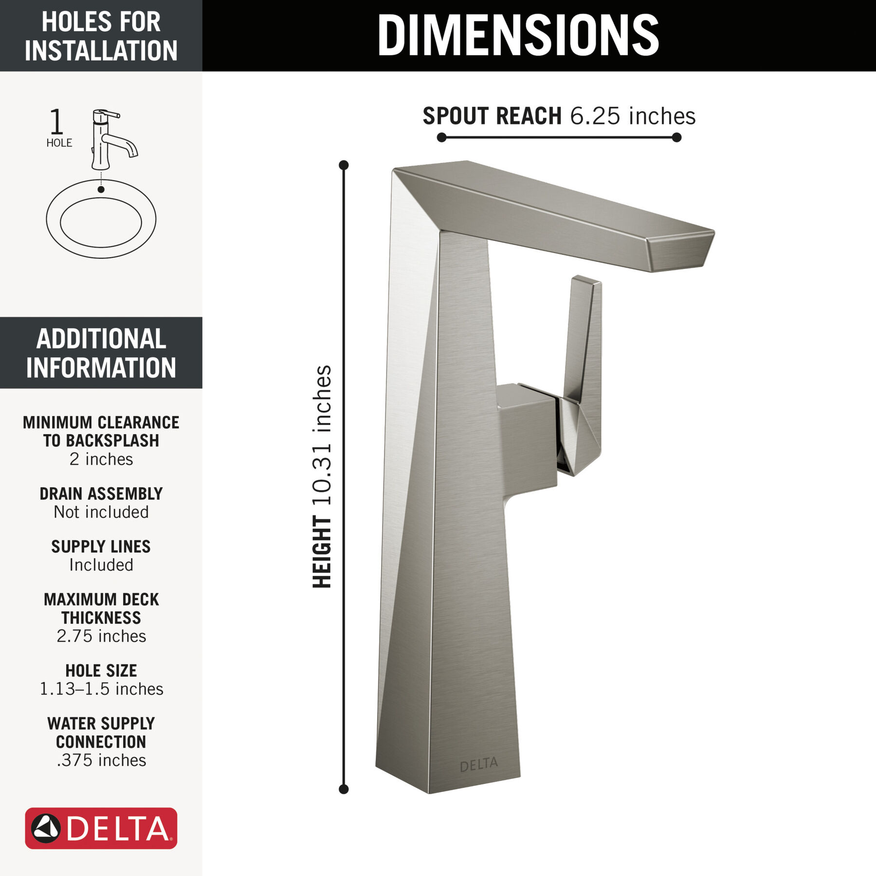 Single Handle Vessel Bathroom Faucet