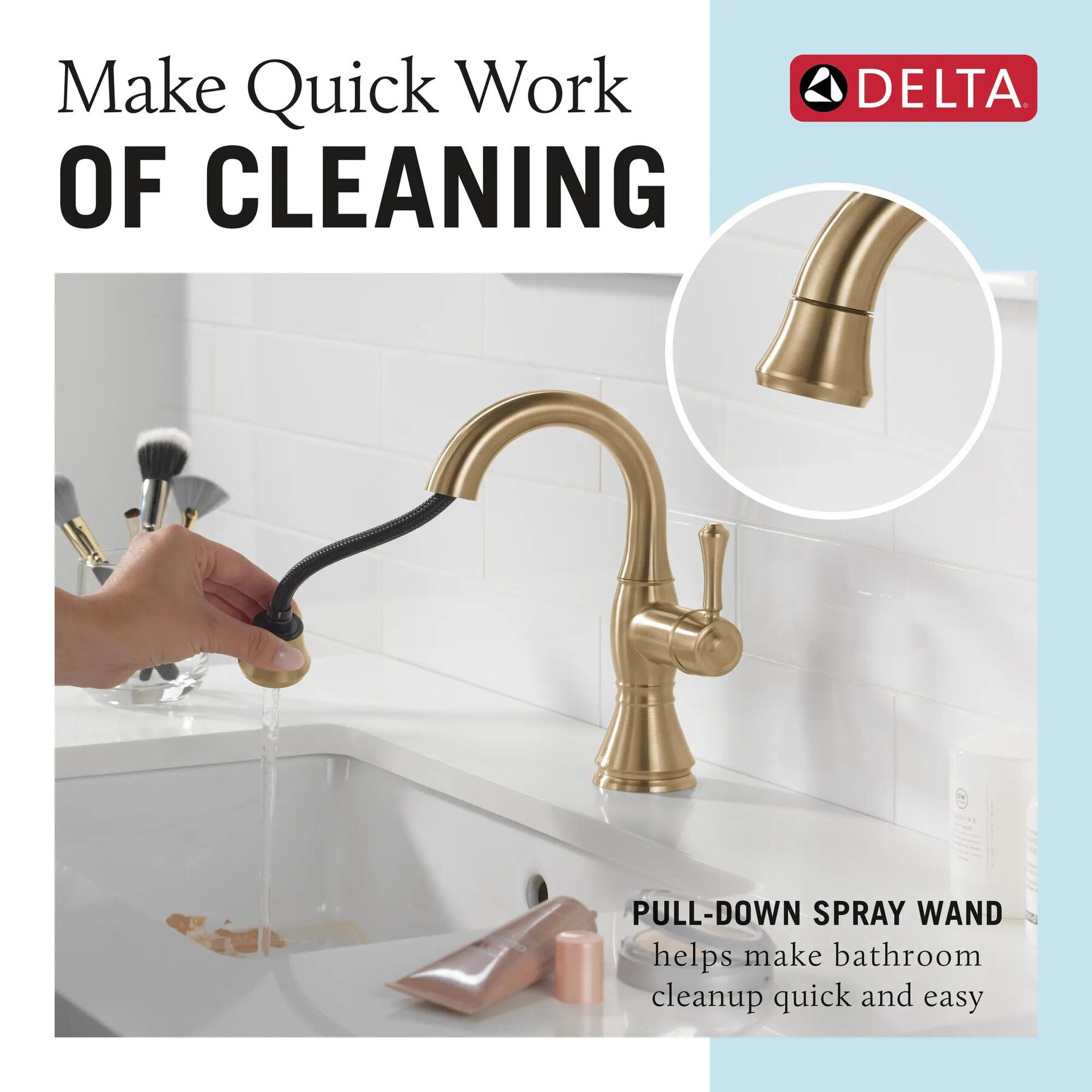 Single Handle Pull Down Bathroom Faucet (Recertified)