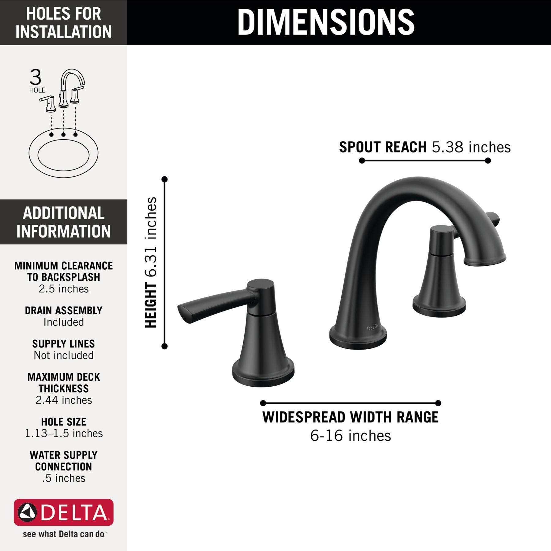 Two Handle Widespread Bathroom Faucet