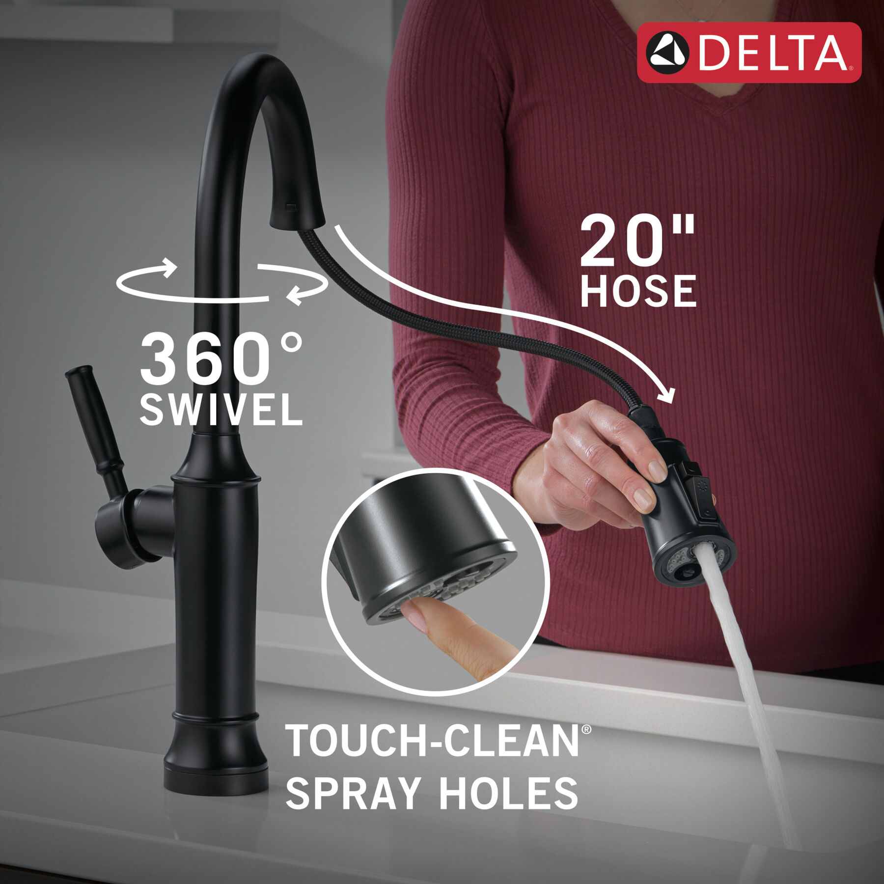 Pull-Down Kitchen Single Handle with Soap Dispenser Bundle