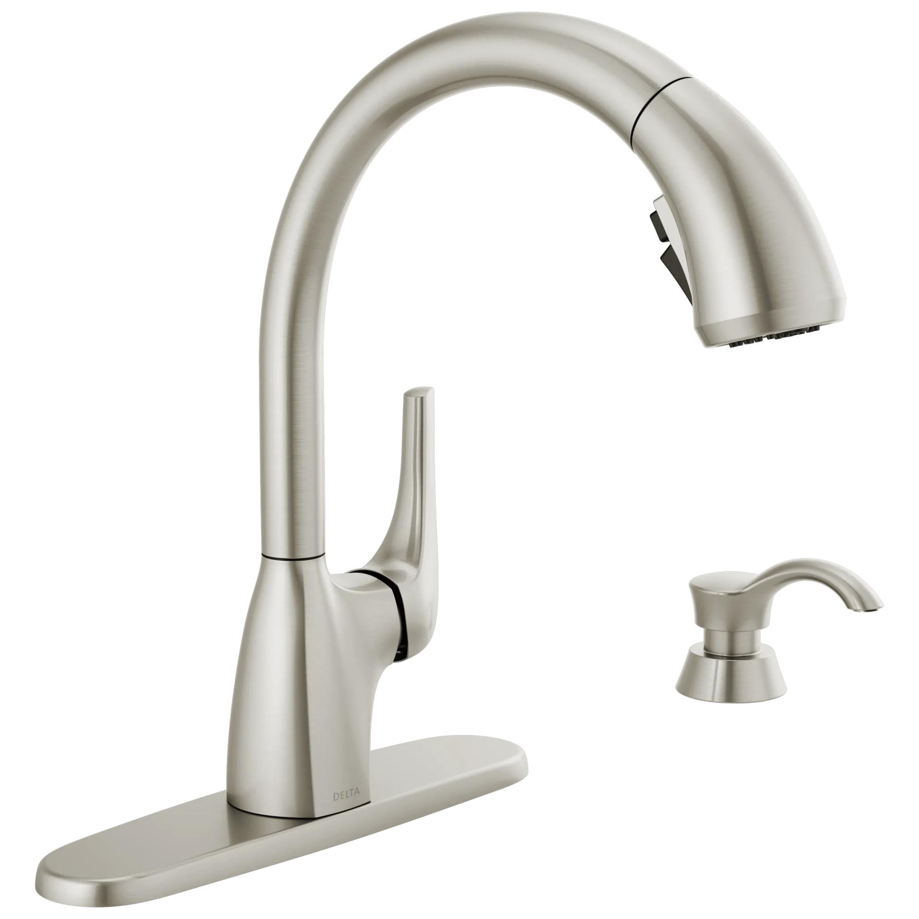 Mid-Rise Pull-Out Kitchen Faucet with Soap Dispenser and ShieldSpray Technology (Recertified)