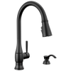 Single Handle Pull-Down Kitchen Faucet with Soap Dispenser and ShieldSpray Technology