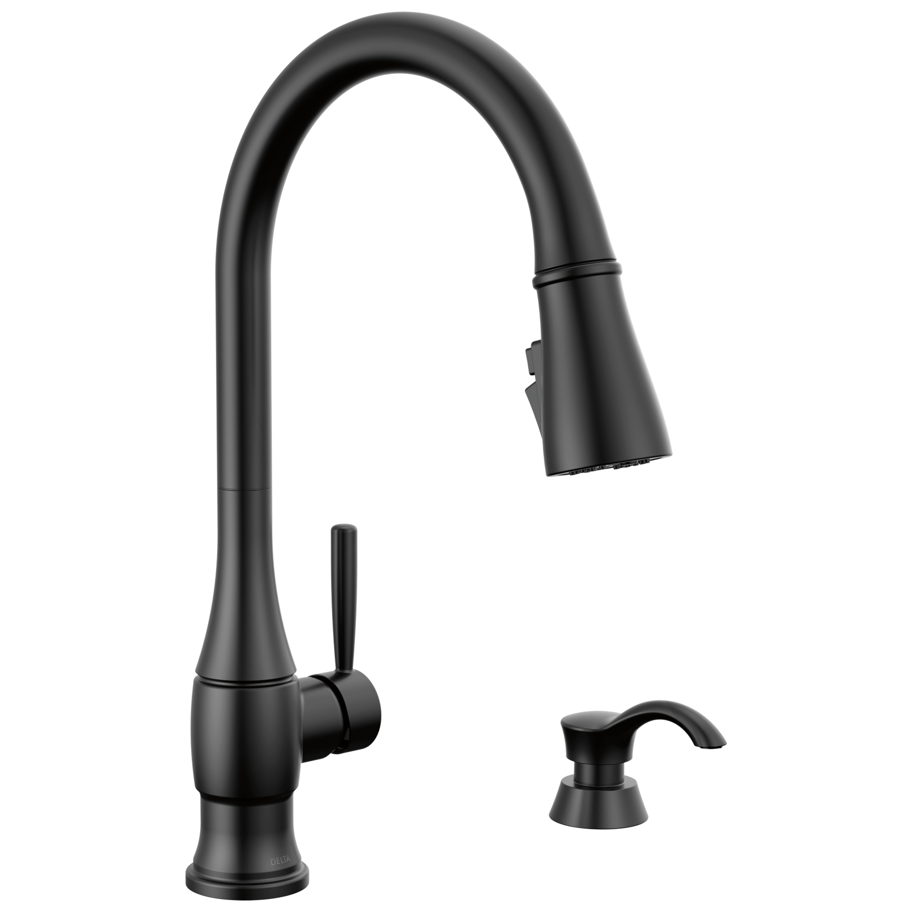 Single Handle Pull-Down Kitchen Faucet with Soap Dispenser and ShieldSpray Technology
