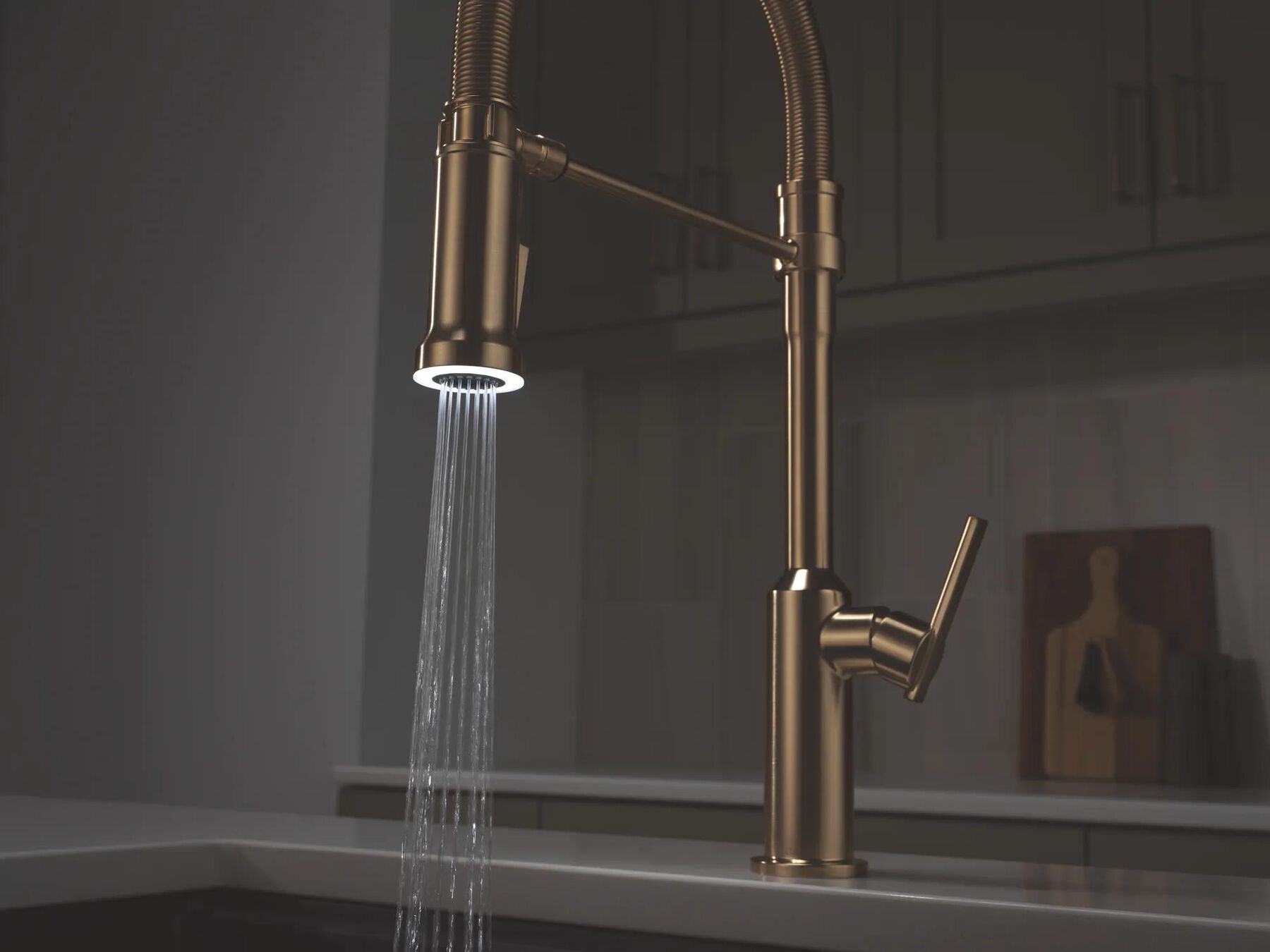 Single Handle Pull-Down Kitchen Faucet With Spring Spout