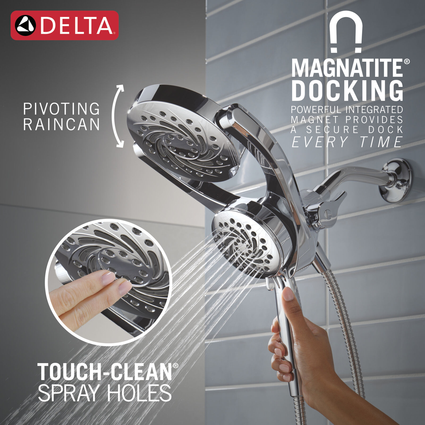 Monitor 14 Series Shower Trim with 5-Setting HydroRain and ProClean Showerhead Bundle