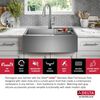 33&rdquo; Retrofit Farmhouse Apron Front 16 Gauge Stainless Steel Single Bowl Kitchen Sink for Undermount / Drop-In Installation with Accessories