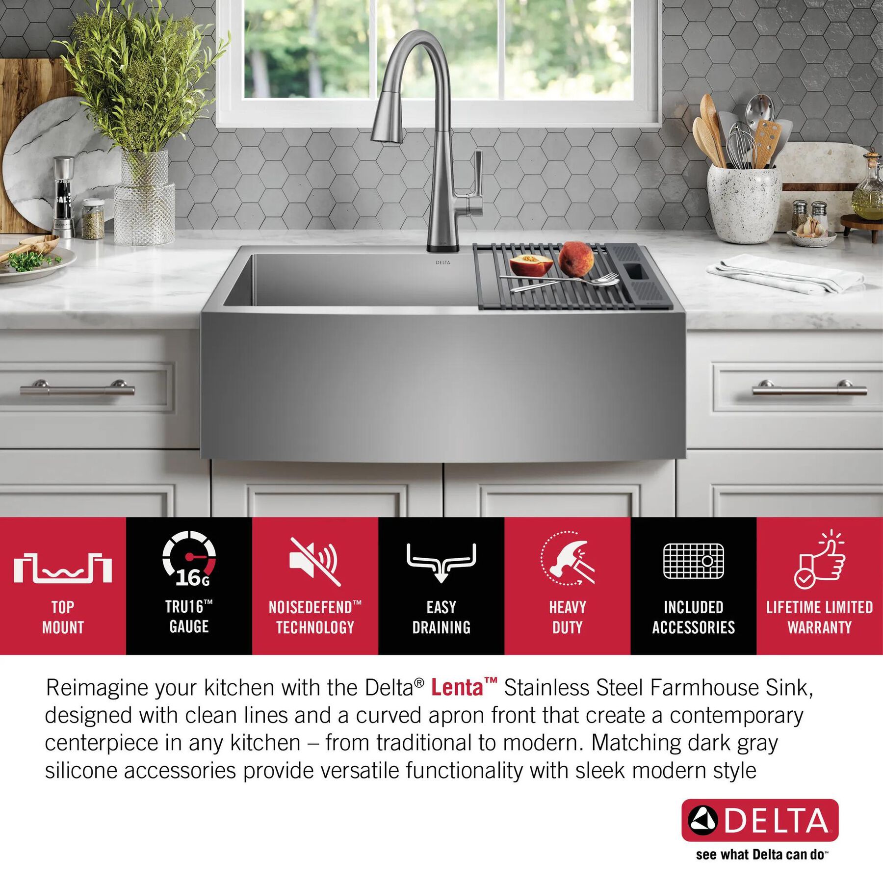 33&rdquo; Retrofit Farmhouse Apron Front 16 Gauge Stainless Steel Single Bowl Kitchen Sink for Undermount / Drop-In Installation with Accessories