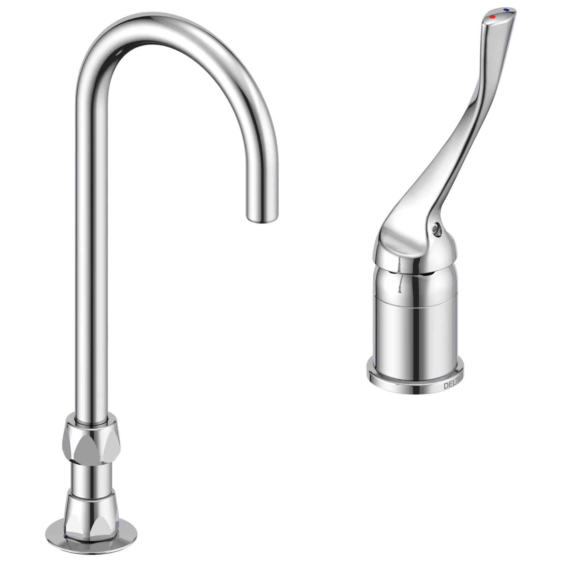 Single Control Mixing Faucet with Gooseneck Spout - Less Pop-Up