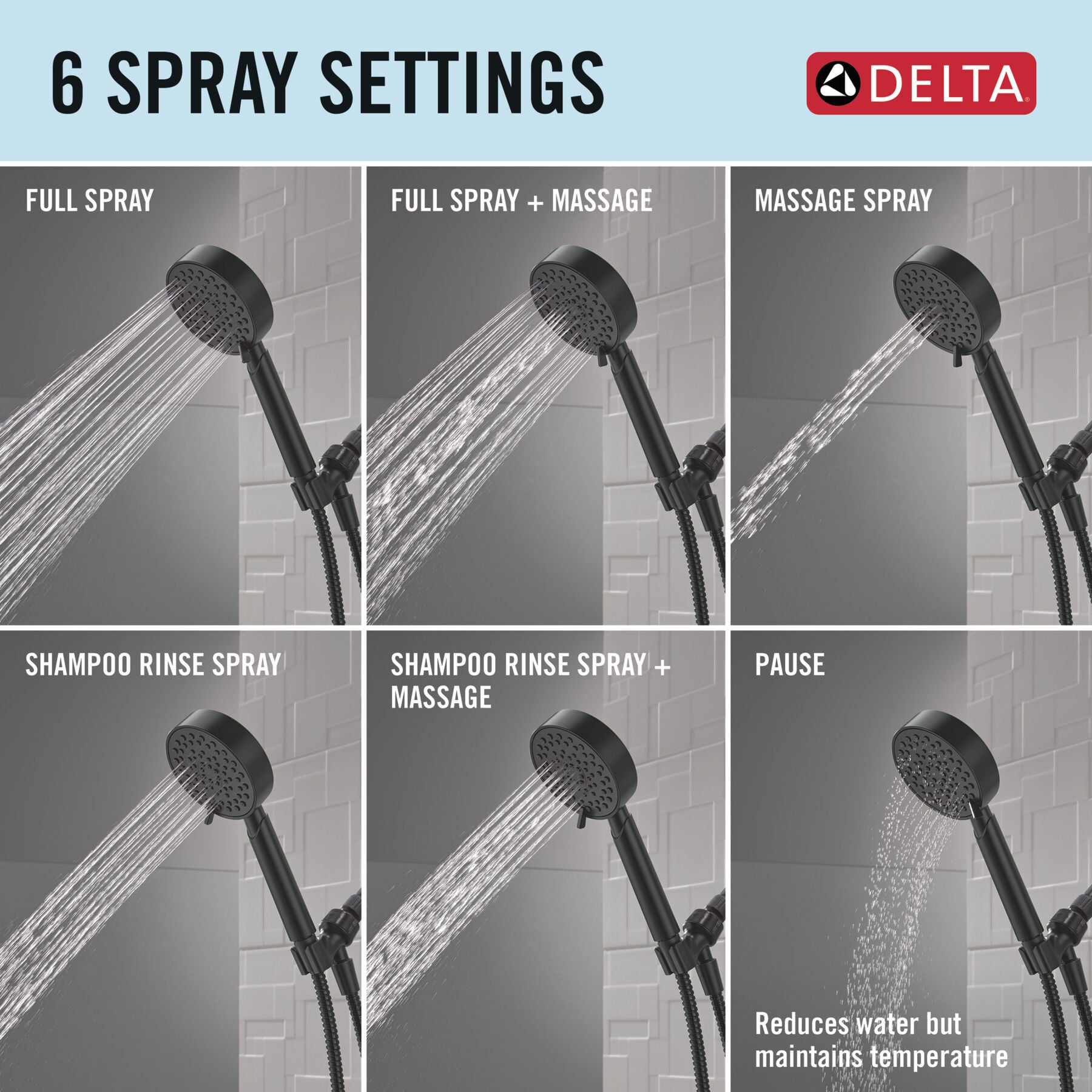 6-Setting Hand Shower