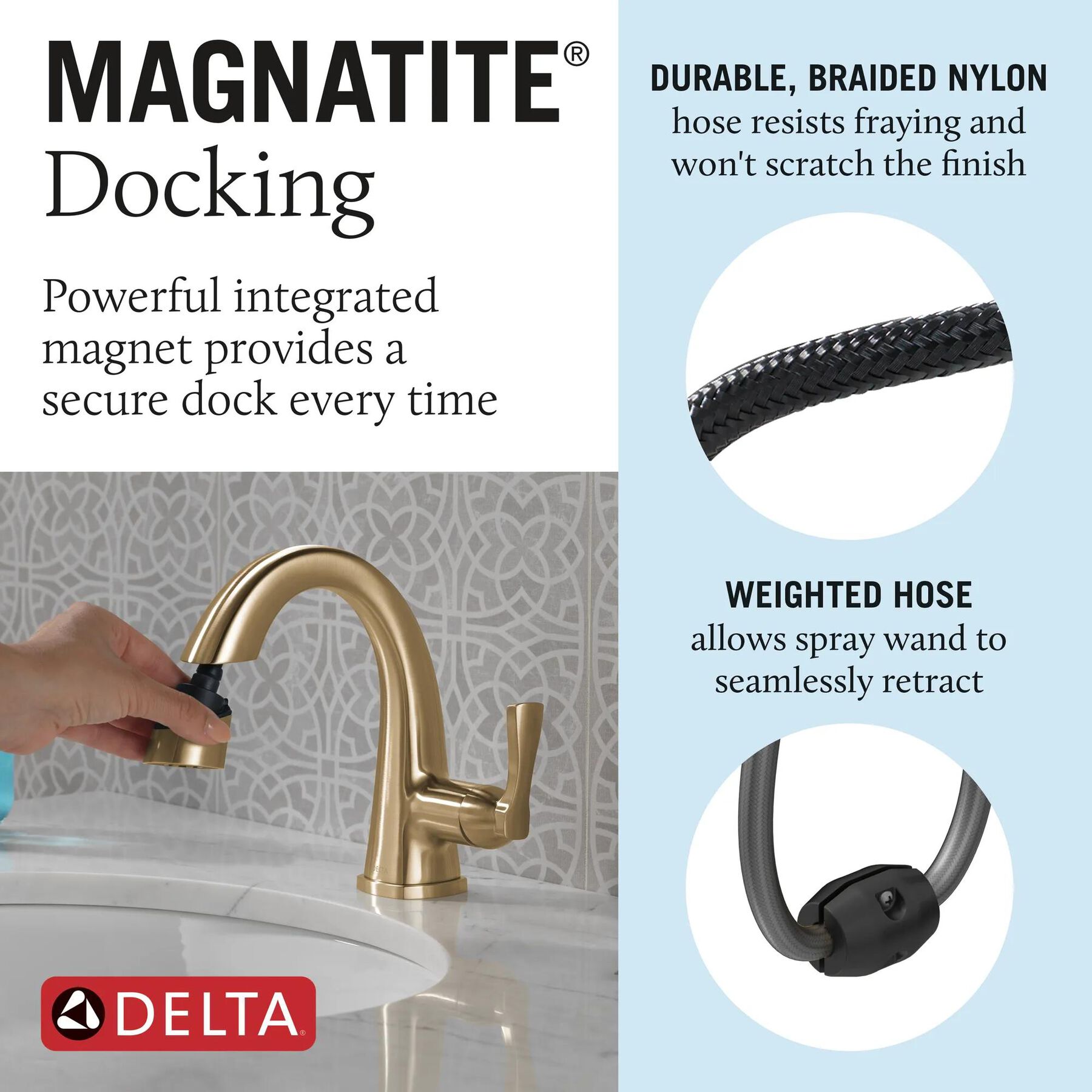 Single Handle Pull Down Bathroom Faucet