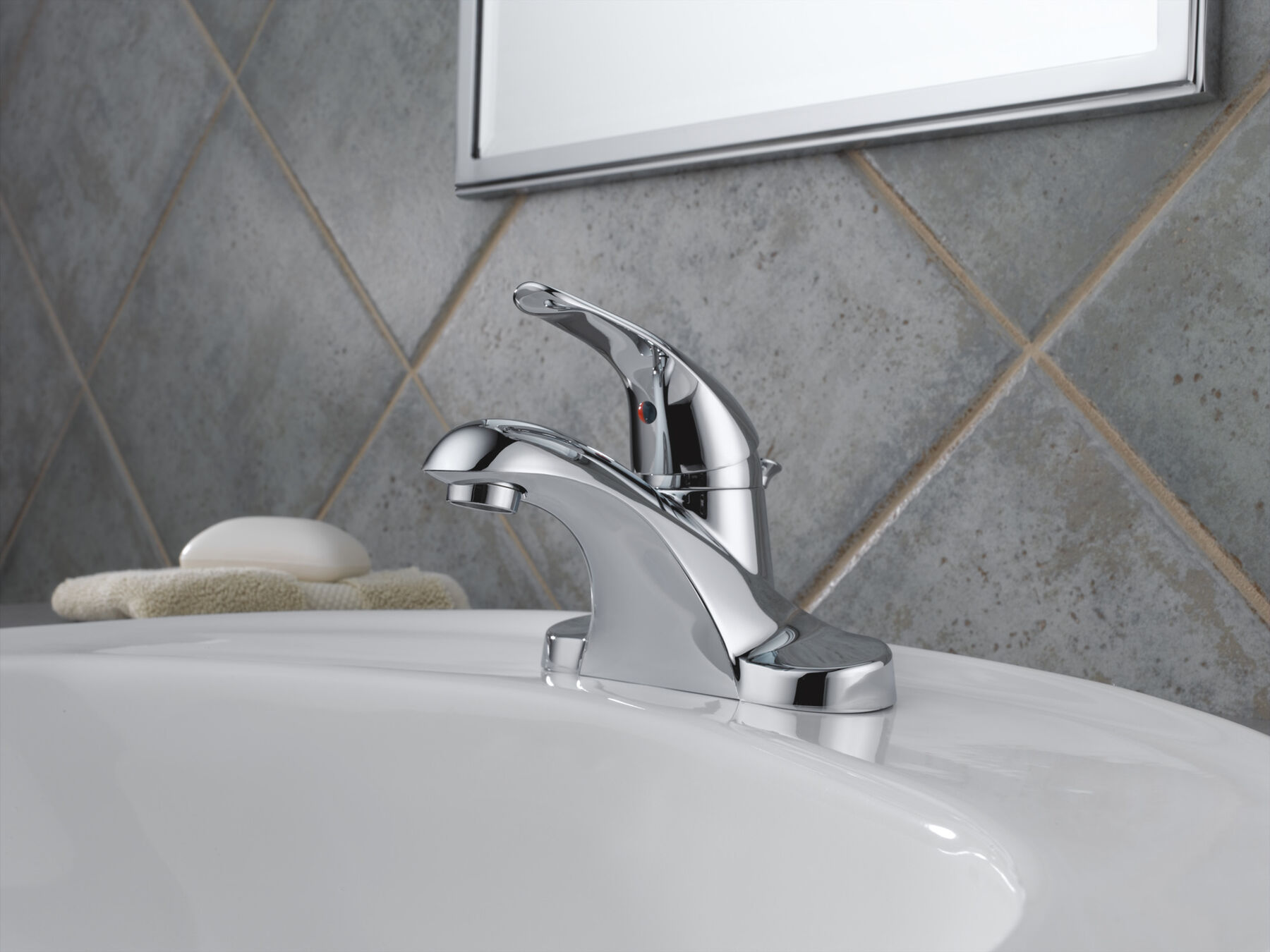 Single Handle Centerset Bathroom Faucet (Recertified)