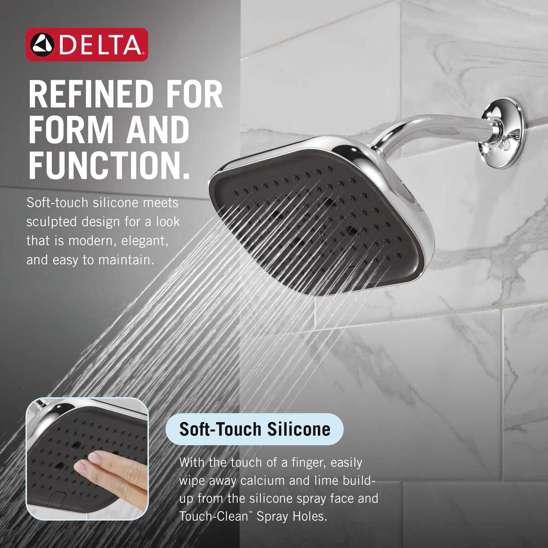 H2Okinetic&reg; 6-Setting 9-inch Raincan Shower Head with Silicone Spray Face